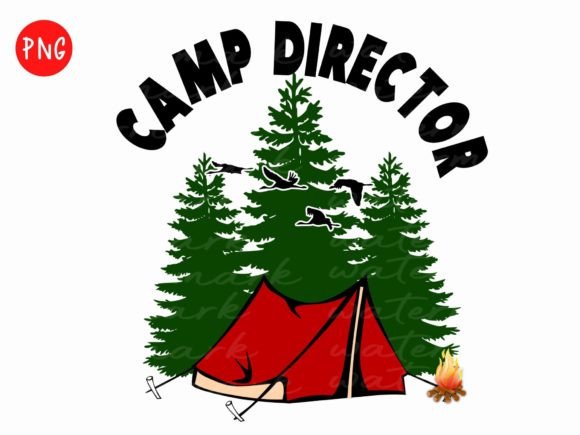 Camp Director Png, Retro Camping Png Graphics for T-Shirt Designs