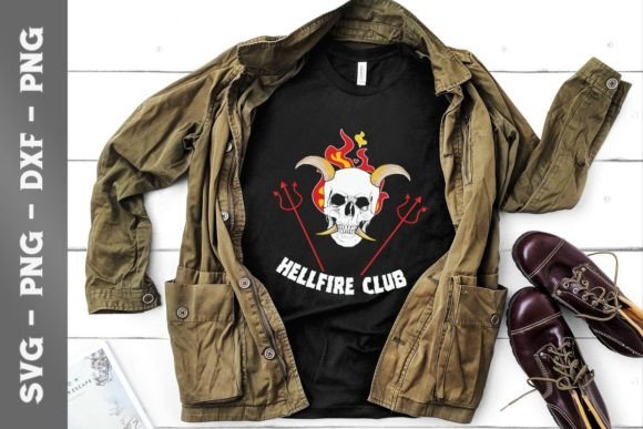Fun Skull Fire Club Graphic for T-Shirt Designs