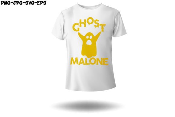 Ghost Malone Design, Funny Halloween Graphics for Crafting