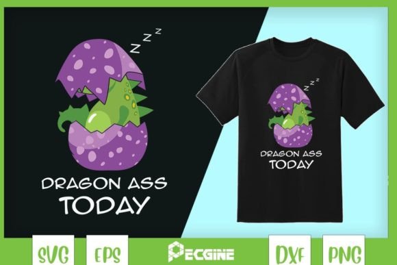 Lazy Dragon Egg Funny Lazy Graphics for T-Shirt Designs