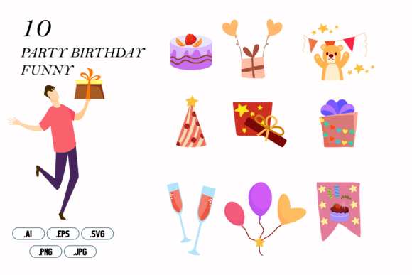 Party Birthday Funny Graphics for Creative Publishers