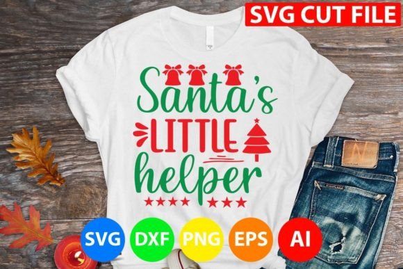 Santa’s Little Helper Svg for T-Shirt Graphics