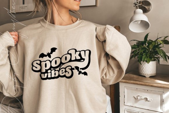 Spooky Vibes Svg Retro Funny Halloween Graphics for T-Shirt Designs