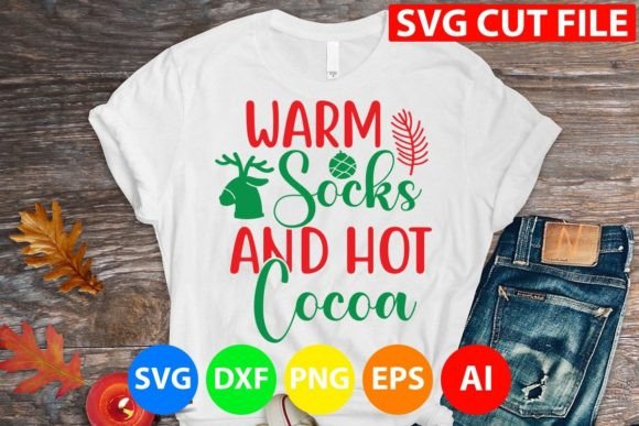 Warm Socks and Hot Cocoa Svg for Graphics and T-Shirt Designs